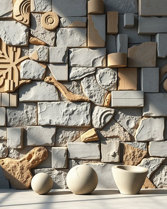 reclaimed concrete artistic sculptures