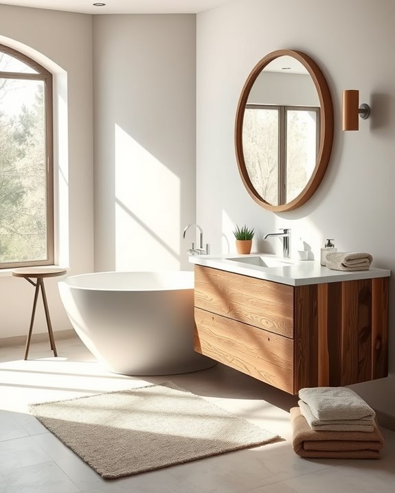 reclaimed wood bathroom accents