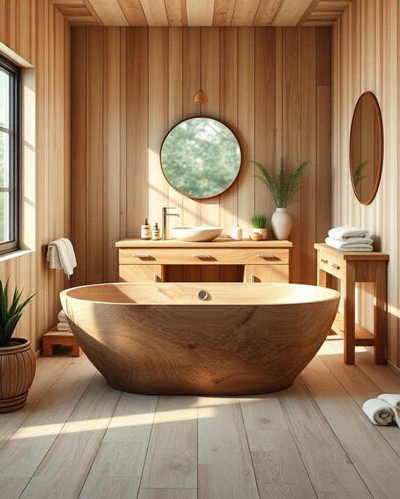 reclaimed wood bathroom features