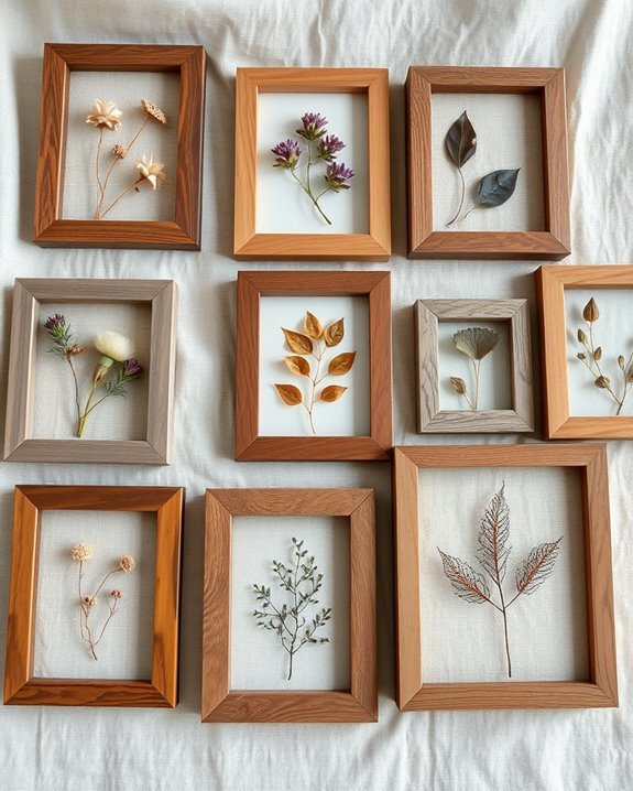 reclaimed wood frames enhance decor