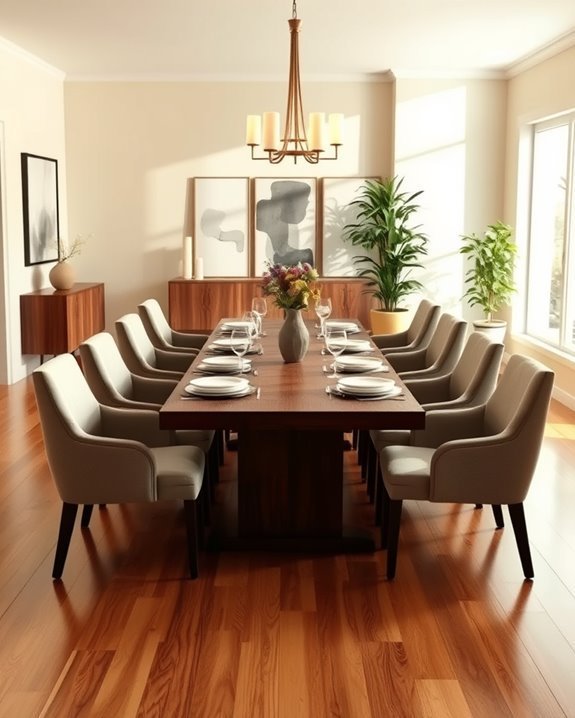 rectangular dining room layout