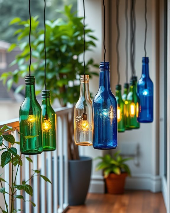recycled bottle lantern decor