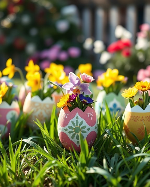 recycled easter egg planters