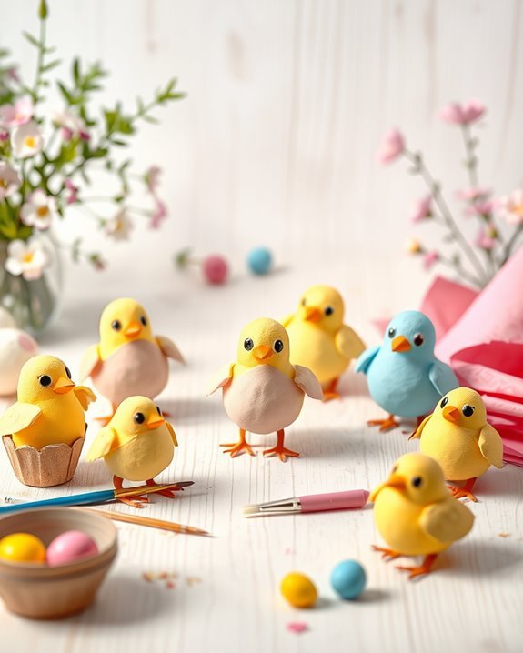 recycled egg carton chicks