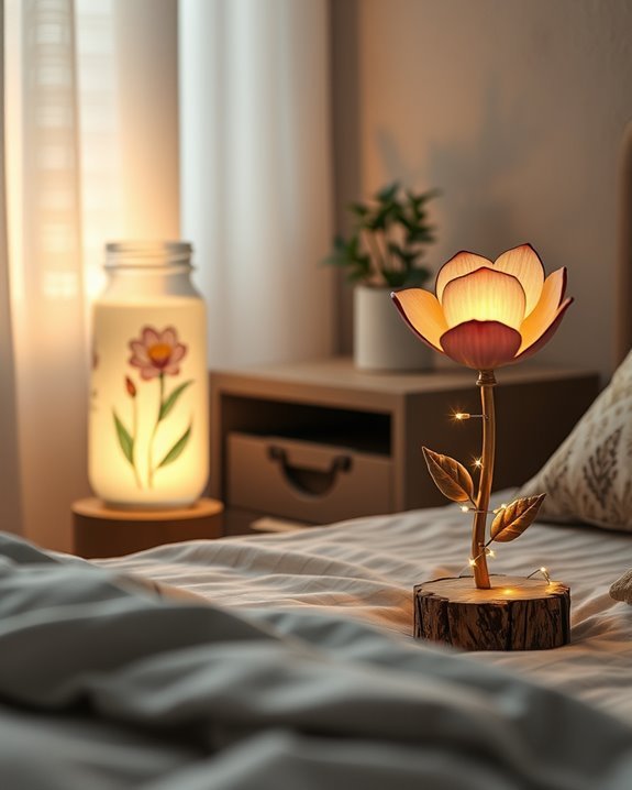 recycled flower night lights