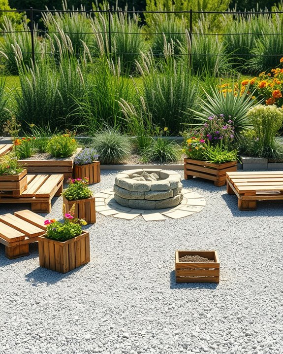 recycled materials gravel patio