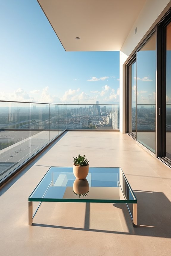 reflective glass balcony elegance