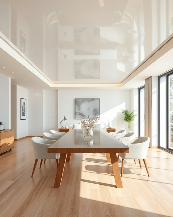 reflective modern ceiling elegance
