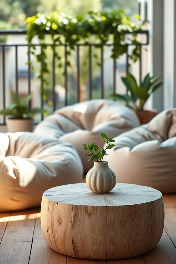relaxed balcony lounging setup