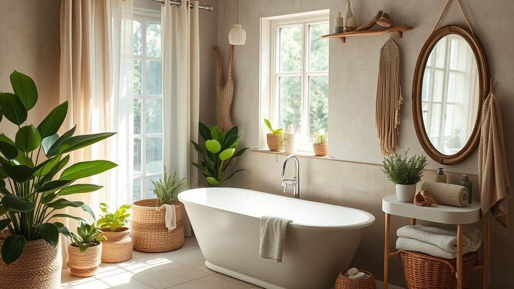 relaxed boho bathroom decor