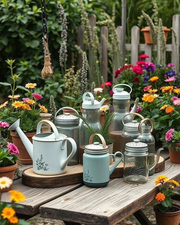 repurpose bottles into watering cans
