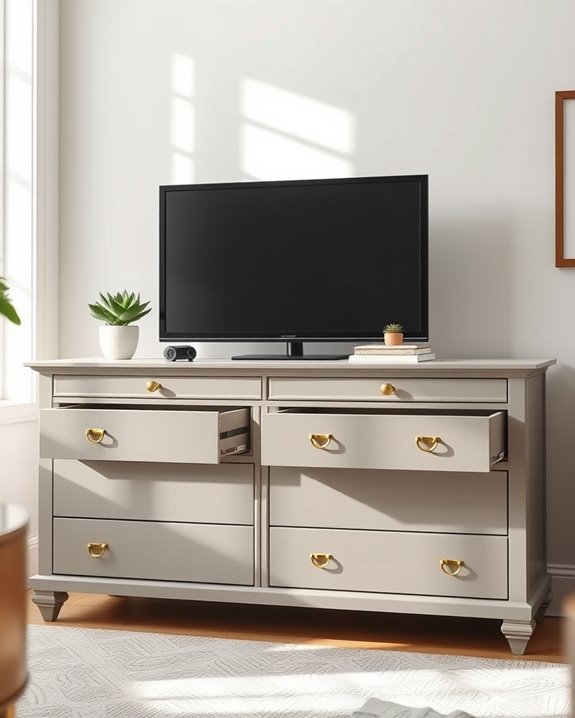 repurpose dresser as tv stand