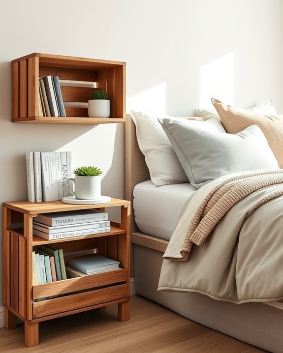 repurposed crates for storage