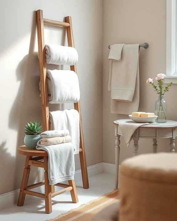 repurposed furniture towel display