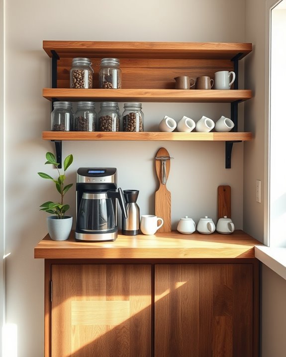 repurposed wood coffee bar