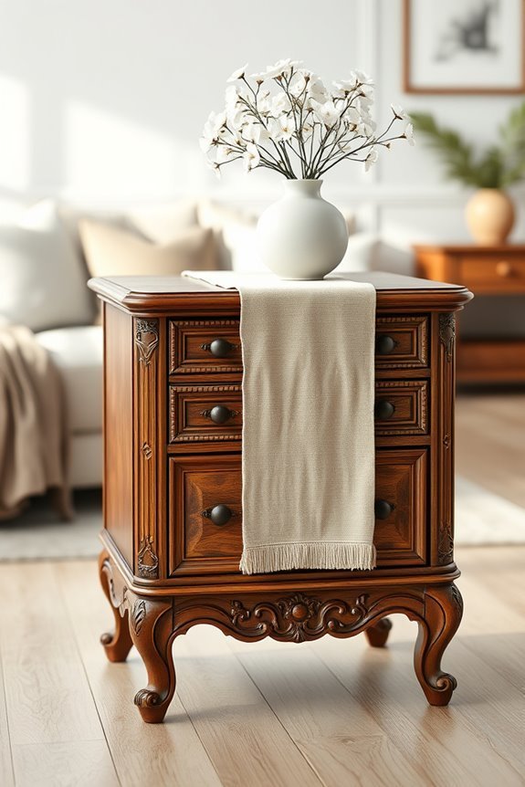 repurposing nightstands as tables