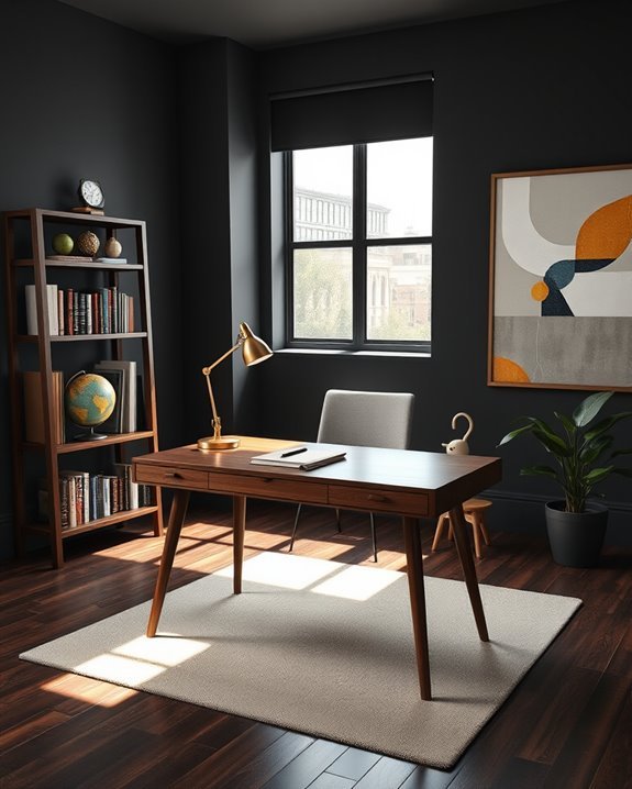 retro black office decor