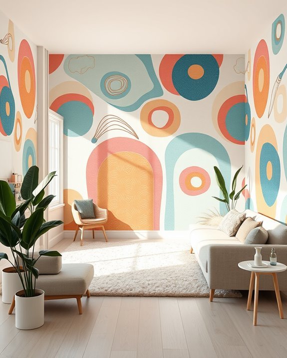 retro color patterns blend