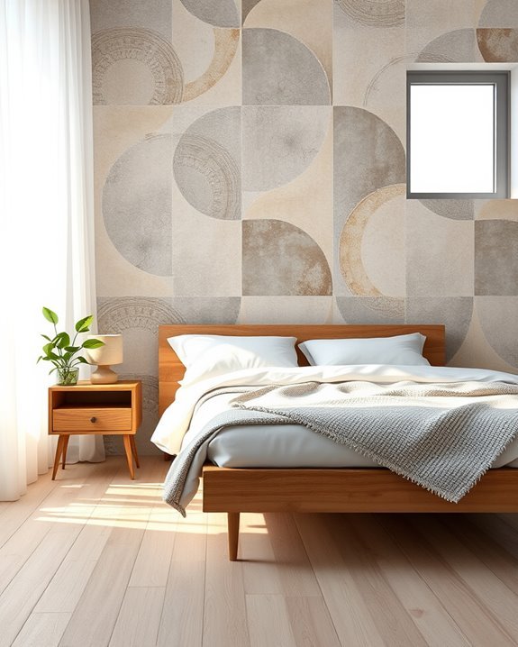 retro concrete bedroom patterns
