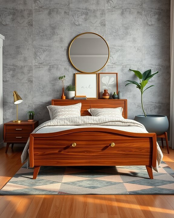 retro decor meets concrete