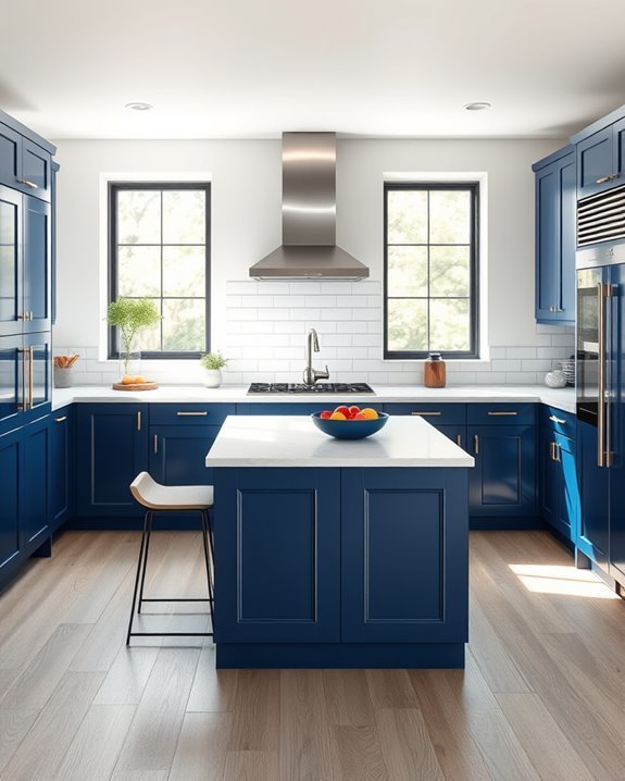 retro deep blue kitchen