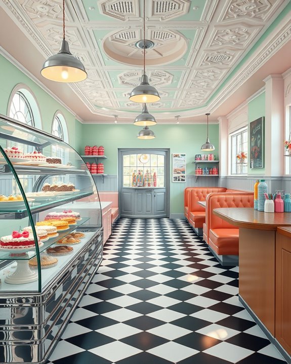 retro diner cake ambiance