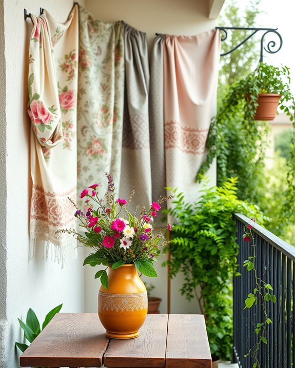 retro tablecloth wall decor