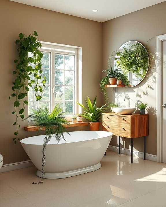 revitalizing bathroom plant arrangements