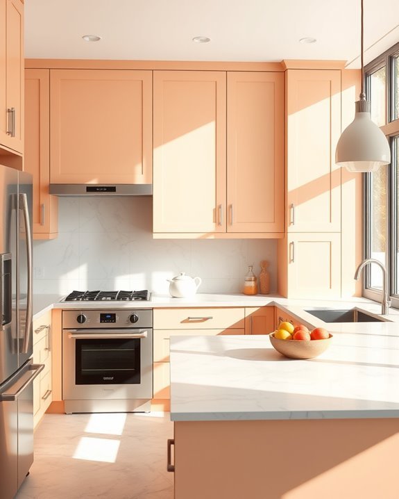 revitalizing peach kitchen design