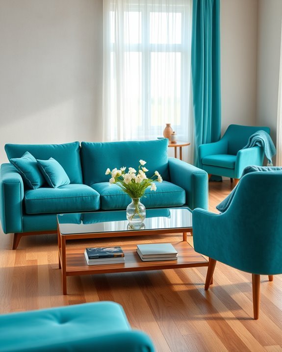 revitalizing teal interior accents