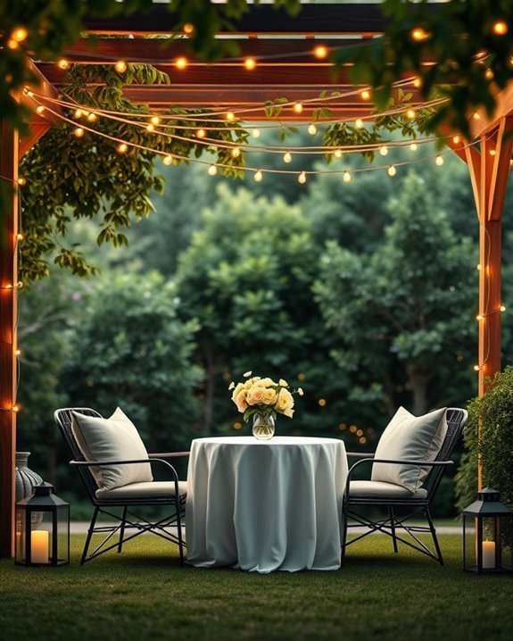 romantic backyard string lights