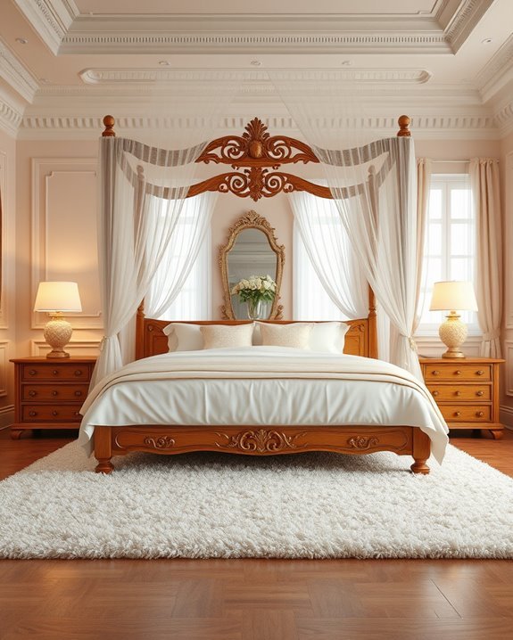 romantic bridal bedroom drapes