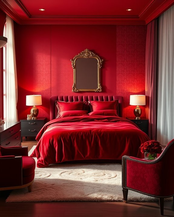 romantic red bedroom retreat
