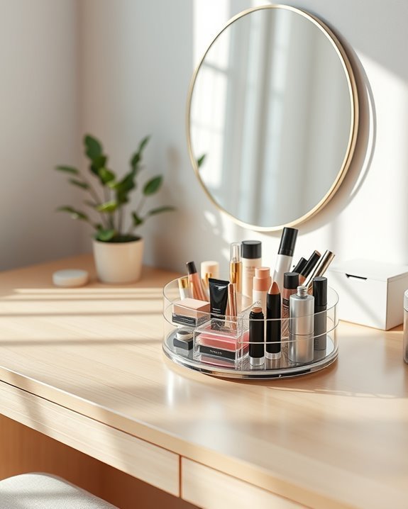 rotating makeup organizer convenience