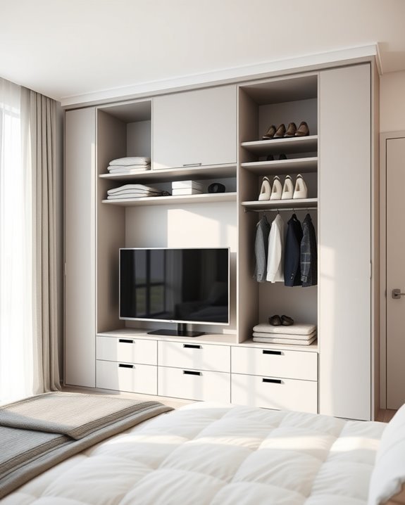 rotating tv modular closet