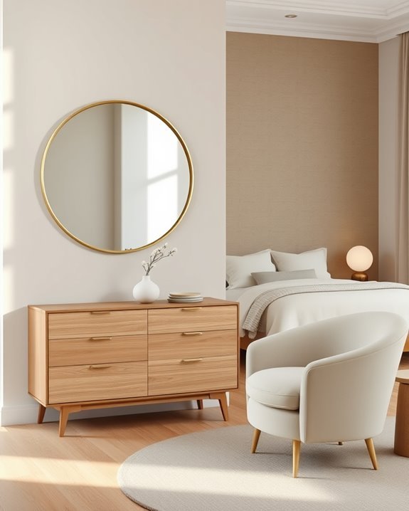 round mirrors enhance elegance