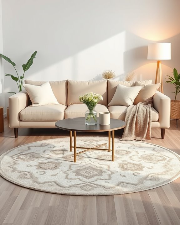 round rugs enhance living rooms