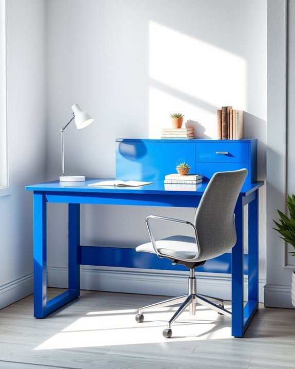 royal blue study nook