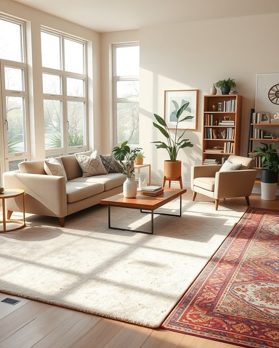 rugs define living spaces