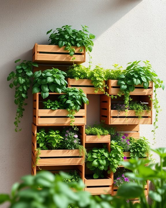 rustic balcony crate garden