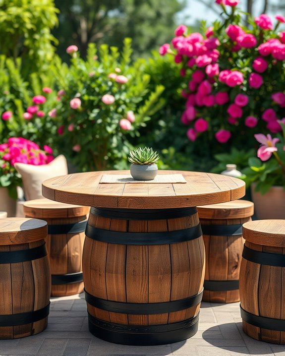 rustic barrel furniture options