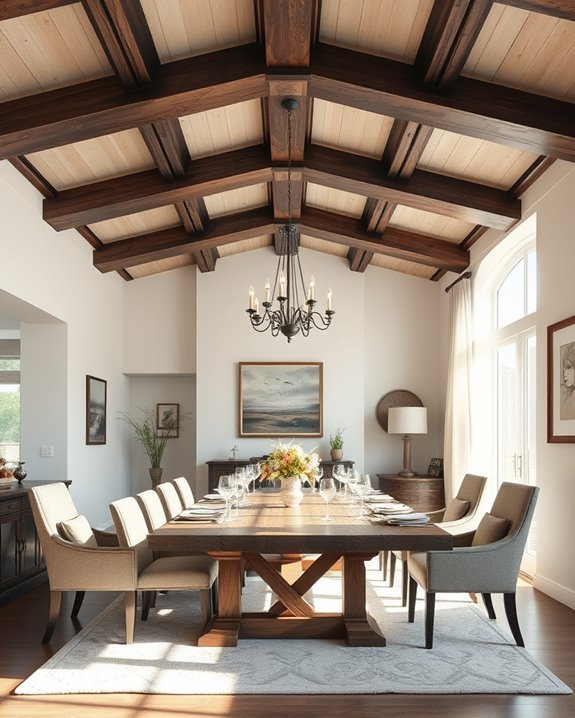 rustic beamed ceiling charm