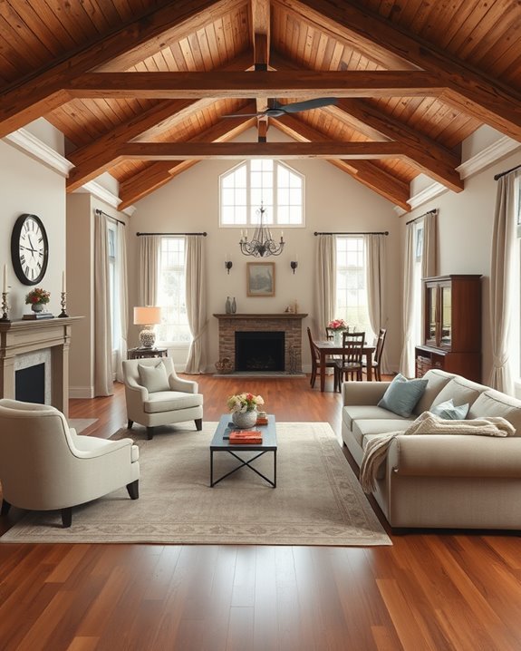 rustic beams enhance interiors