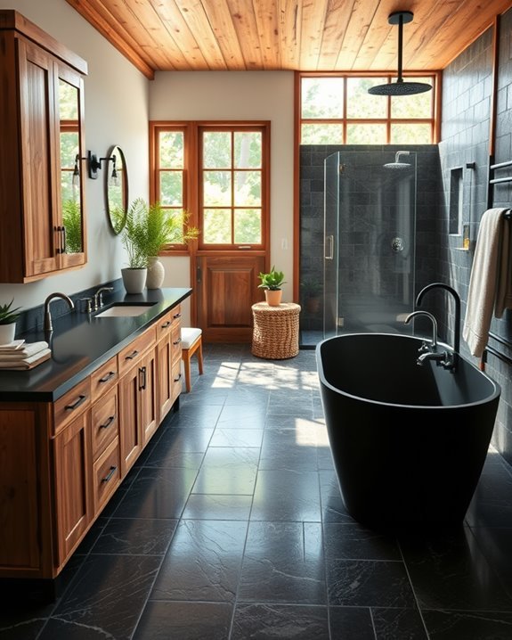 rustic black granite elegance
