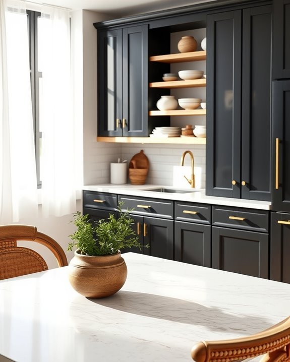 rustic black kitchen warmth