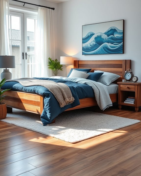 rustic blue bedroom decor