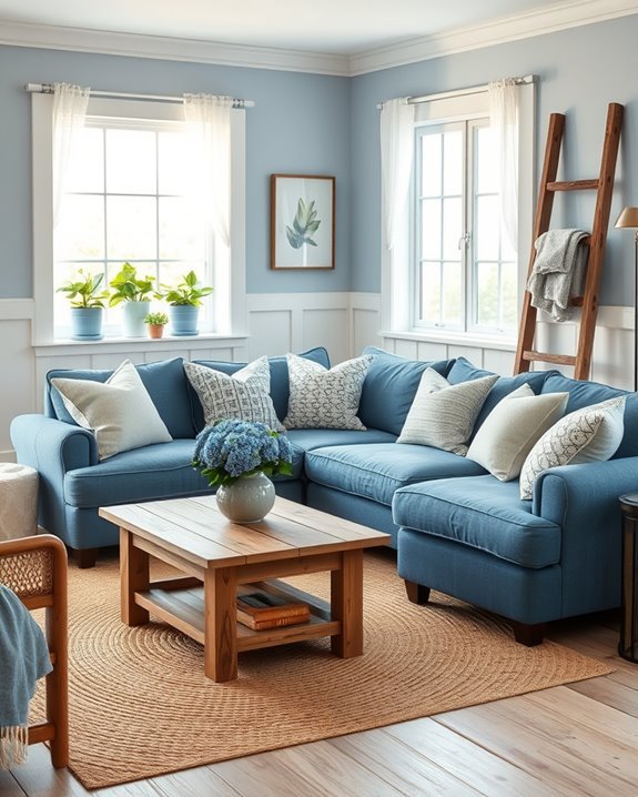 rustic blue farmhouse decor