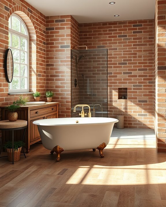 rustic brick bathroom charm