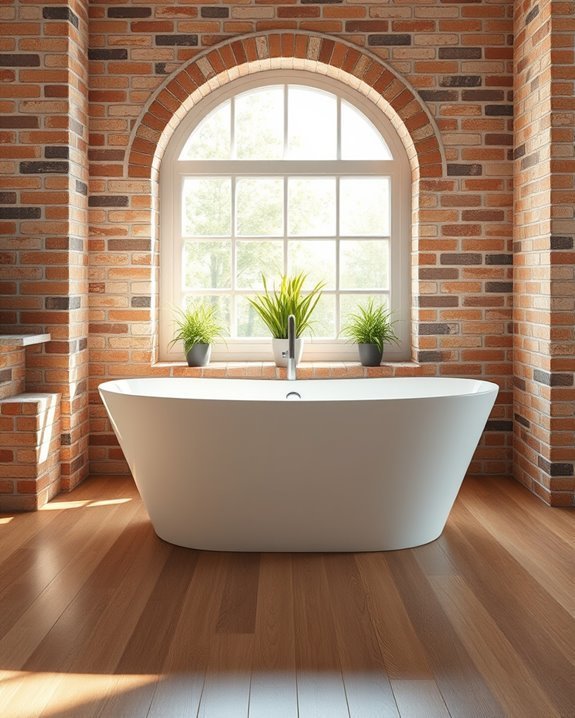 rustic brick bathtub surrounds