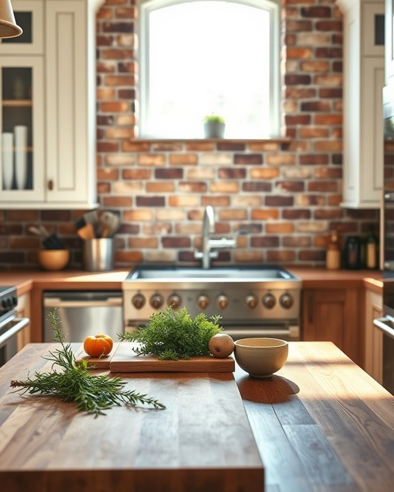 rustic brick kitchen charm
